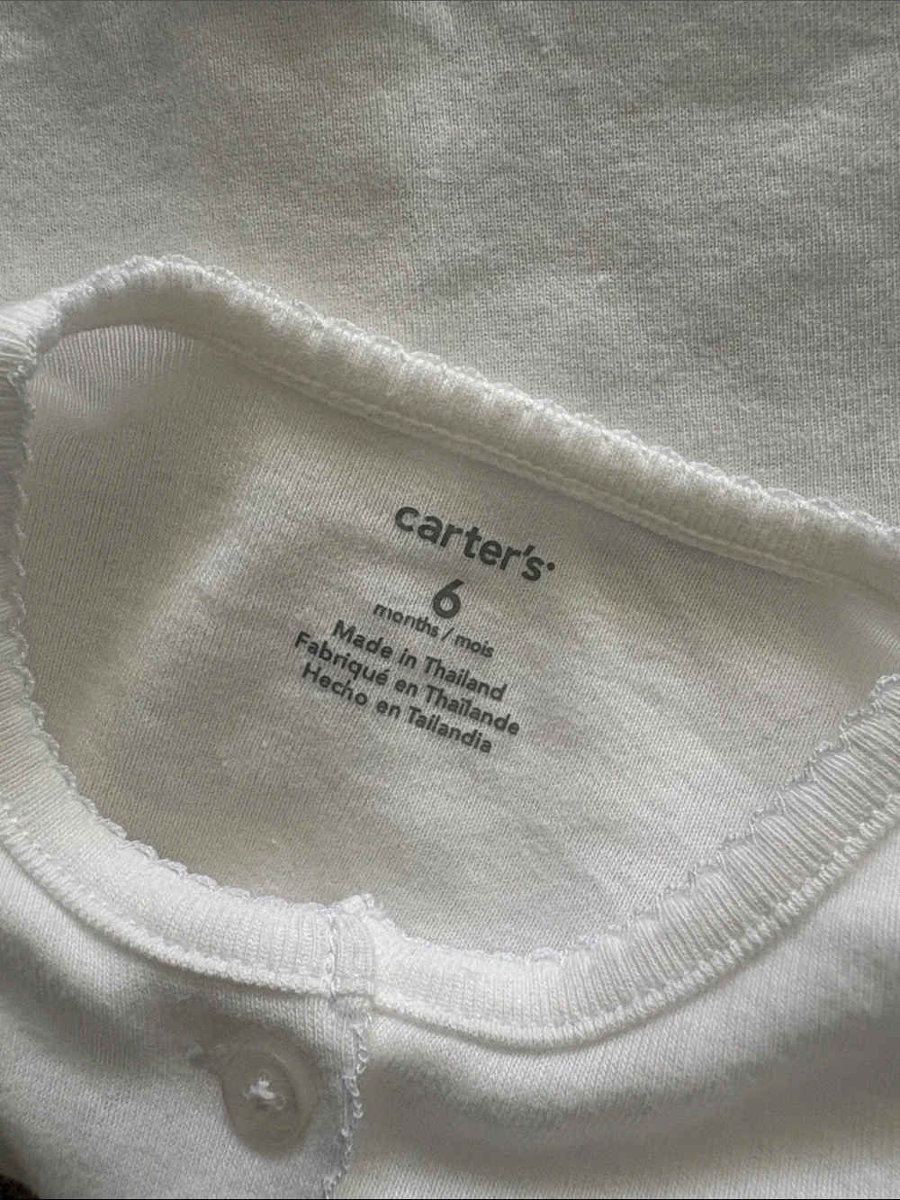 Carter's White Button-Front Cardigan with Gold Bow